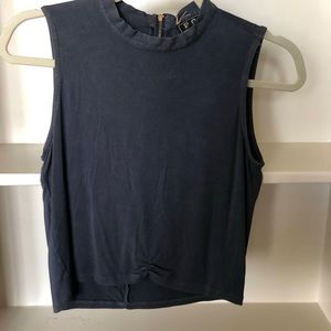 Grey crop top with zipper detail